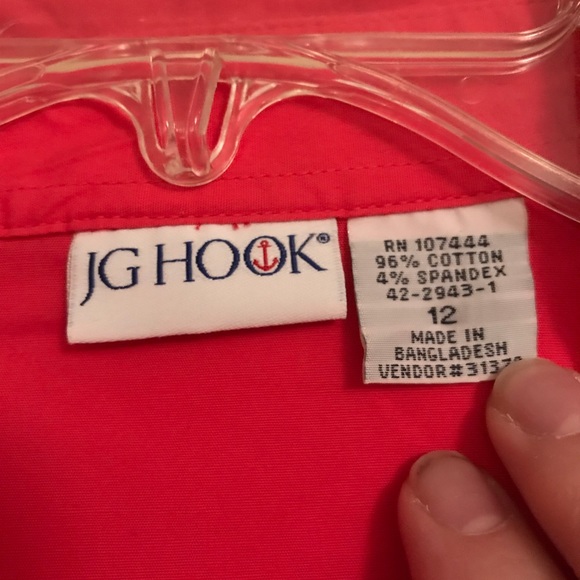 Coral j hook button up fitted top LS. - Picture 2 of 5